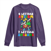 Funny 67 Autism Awareness Long Sleeve Shirt 6 Letters Autism 7 Letters Awesome Dabbing Puzzle