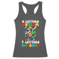 Funny 67 Autism Awareness Racerback Tank Top 6 Letters Autism 7 Letters Awesome Dabbing Puzzle