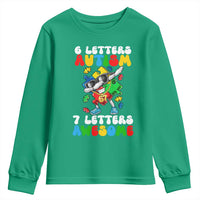 Funny 67 Autism Awareness Youth Sweatshirt 6 Letters Autism 7 Letters Awesome Dabbing Puzzle