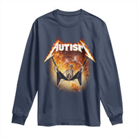 Autism Skeleton Rocker Long Sleeve Shirt Hardcore Rock Style Artwork