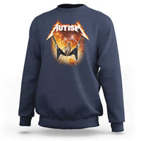 Autism Skeleton Rocker Sweatshirt Hardcore Rock Style Artwork