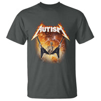 Autism Skeleton Rocker T Shirt Hardcore Rock Style Artwork