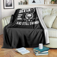 70th Birthday Golf Throw Blanket Funny Seven Tee And Still Swinging 70 Years Old