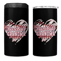 Baseball Grandma 4 in 1 Can Cooler Tumbler Vintage Baseball Heart Game Day