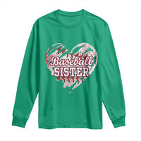 Baseball Sister Long Sleeve Shirt Vintage Baseball Heart Game Day