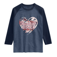 Baseball Sister Raglan Shirt Vintage Baseball Heart Game Day
