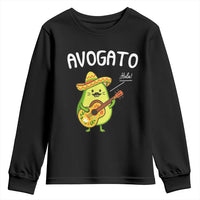 Funny Avocado Cat Avogato Youth Sweatshirt Cinco De Mayo Mexican