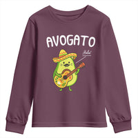 Funny Avocado Cat Avogato Youth Sweatshirt Cinco De Mayo Mexican