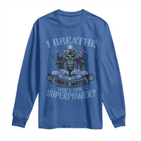 Scuba Diving Long Sleeve Shirt I Breathe Underwater What's Your Superpower Skull - Wonder Print Shop
