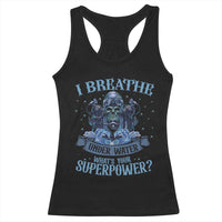 Scuba Diving Racerback Tank Top I Breathe Underwater What's Your Superpower Skull - Wonder Print Shop
