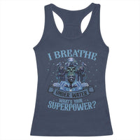 Scuba Diving Racerback Tank Top I Breathe Underwater What's Your Superpower Skull - Wonder Print Shop