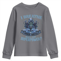 Scuba Diving Youth Sweatshirt I Breathe Underwater What's Your Superpower Skull - Wonder Print Shop