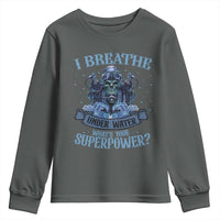 Scuba Diving Youth Sweatshirt I Breathe Underwater What's Your Superpower Skull - Wonder Print Shop