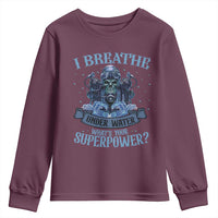Scuba Diving Youth Sweatshirt I Breathe Underwater What's Your Superpower Skull - Wonder Print Shop