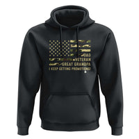 Father's Day Hoodie Dad Veteran Great Grandpa I keep Getting Promotions American Flag - Wonder Print Shop