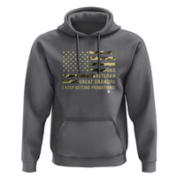 Father's Day Hoodie Dad Veteran Great Grandpa I keep Getting Promotions American Flag - Wonder Print Shop