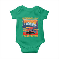 Funny Canoeing Baby Onesie Anything You Canoe I Canoe Better Retro Mountain River - Wonder Print Shop