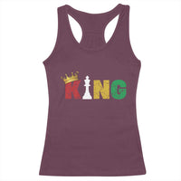 Funny Juneteenth King Racerback Tank Top Black Father Chess African American