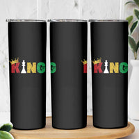 Funny Juneteenth King Skinny Tumbler Black Father Chess African American