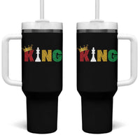Funny Juneteenth King Tumbler With Handle Black Father Chess African American