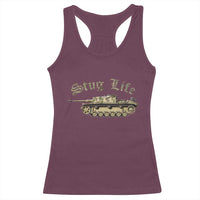 Funny WW2 Tank History Stug Life Racerback Tank Top