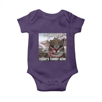 Funny I Survived Todays Tummy Ache Baby Onesie War Cat Meme - Wonder Print Shop
