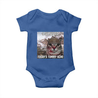 Funny I Survived Todays Tummy Ache Baby Onesie War Cat Meme - Wonder Print Shop