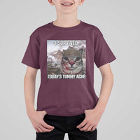 Funny I Survived Todays Tummy Ache T Shirt For Kid War Cat Meme - Wonder Print Shop