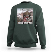Funny I Survived Todays Tummy Ache Sweatshirt War Cat Meme - Wonder Print Shop