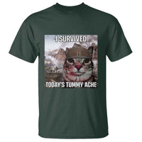 Funny I Survived Todays Tummy Ache T Shirt War Cat Meme - Wonder Print Shop