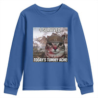 Funny I Survived Todays Tummy Ache Youth Sweatshirt War Cat Meme - Wonder Print Shop