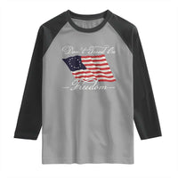 Funny Dont Tread On Freedom Raglan Shirt Patriotic 4th Of July Vintage Betsy Ross Flag - Wonder Print Shop