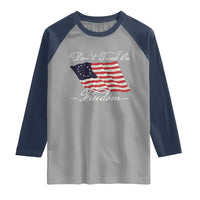 Funny Dont Tread On Freedom Raglan Shirt Patriotic 4th Of July Vintage Betsy Ross Flag - Wonder Print Shop