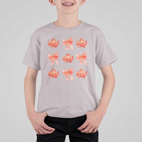 Happy Canada Day T Shirt For Kid Coquette Orange Bows Maple Leaf - Wonder Print Shop