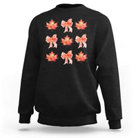 Happy Canada Day Sweatshirt Coquette Orange Bows Maple Leaf - Wonder Print Shop