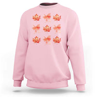 Happy Canada Day Sweatshirt Coquette Orange Bows Maple Leaf - Wonder Print Shop