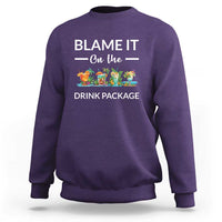 Funny Cruise Drinks Sweatshirt Blame It On The Drink Package Alcohol Cocktail - Wonder Print Shop