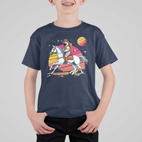 Astronaut Cowboy T Shirt For Kid Spaceman Planets Space Galaxy Western Style - Wonder Print Shop