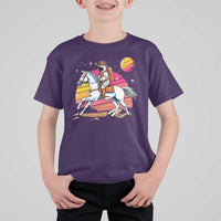 Astronaut Cowboy T Shirt For Kid Spaceman Planets Space Galaxy Western Style - Wonder Print Shop