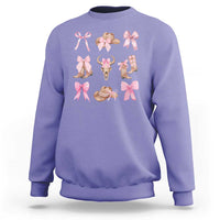 Cowgirl Coquette Sweatshirt Pink Bow Cowboy Hat Boots Western Country - Wonder Print Shop