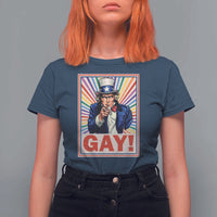 Funny LGBT T Shirt For Women Gay Uncle Sam Ally Pride Month - Wonder Print Shop