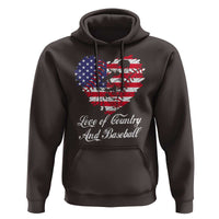 Baseball Hoodie Love Of Country And Base Ball Vintage Heart USA Flag - Wonder Print Shop