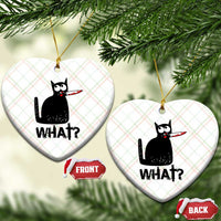 Funny Black Cat Ceramic Ornament What Kitten Murderous - Wonder Print Shop