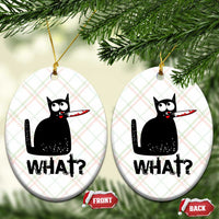 Funny Black Cat Ceramic Ornament What Kitten Murderous - Wonder Print Shop