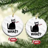Funny Black Cat Ceramic Ornament What Kitten Murderous - Wonder Print Shop