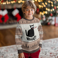 Funny Black Cat Ugly Christmas Sweater What Kitten Murderous - Wonder Print Shop