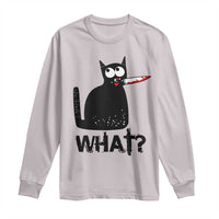 Funny Black Cat Long Sleeve Shirt What Kitten Murderous - Wonder Print Shop