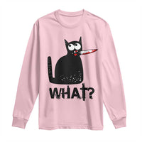 Funny Black Cat Long Sleeve Shirt What Kitten Murderous - Wonder Print Shop