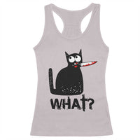 Funny Black Cat Racerback Tank Top What Kitten Murderous - Wonder Print Shop