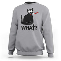 Funny Black Cat Sweatshirt What Kitten Murderous - Wonder Print Shop